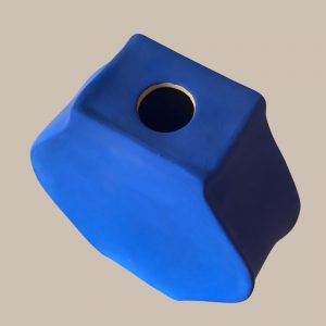 Vase graphique bleu Añil
